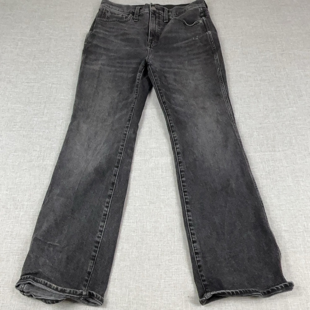 Madewell Jeans Womens 30 Gray High Rise Straight Charcoal Stretch Denim 5-Pocket
